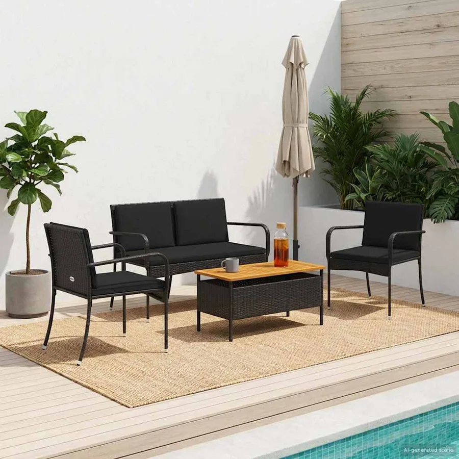 Ensemble de jardin avec coussin acier - 3