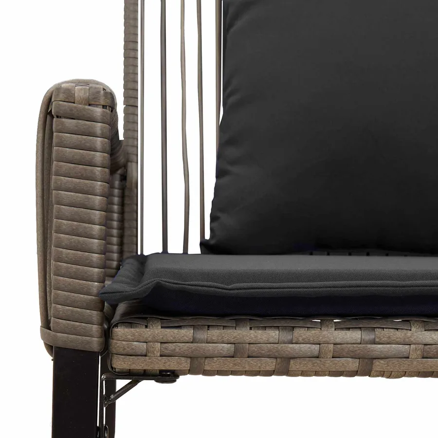 Ensemble de meubles d'extérieur 9 pcs Gris et Gris foncé - 12