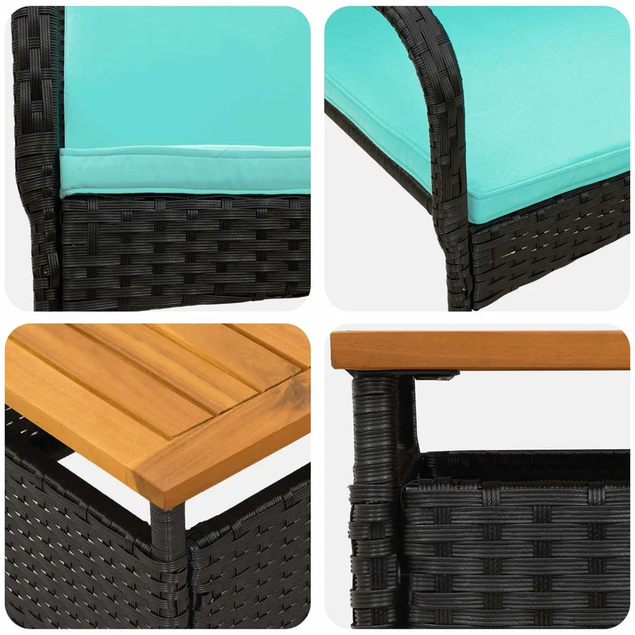 Ensemble de jardin avec coussin acier - 6
