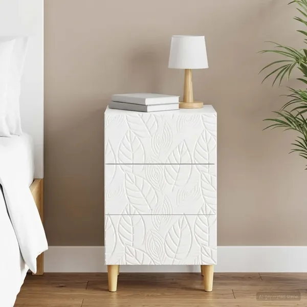 Table de chevet Blanc brillant 43 x 39,5 x 66,5 cm