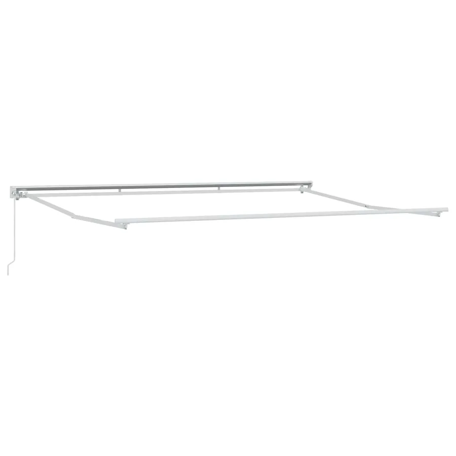 Cadre de auvent manuel Réglable Blanc 5 x 3 m Acier - 2