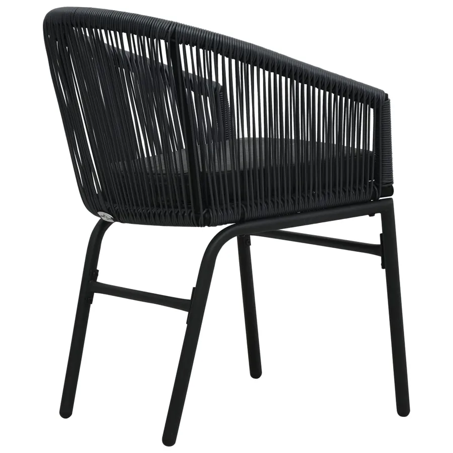 Chaises de jardin lot de 2 Noir Rotin PE - 5