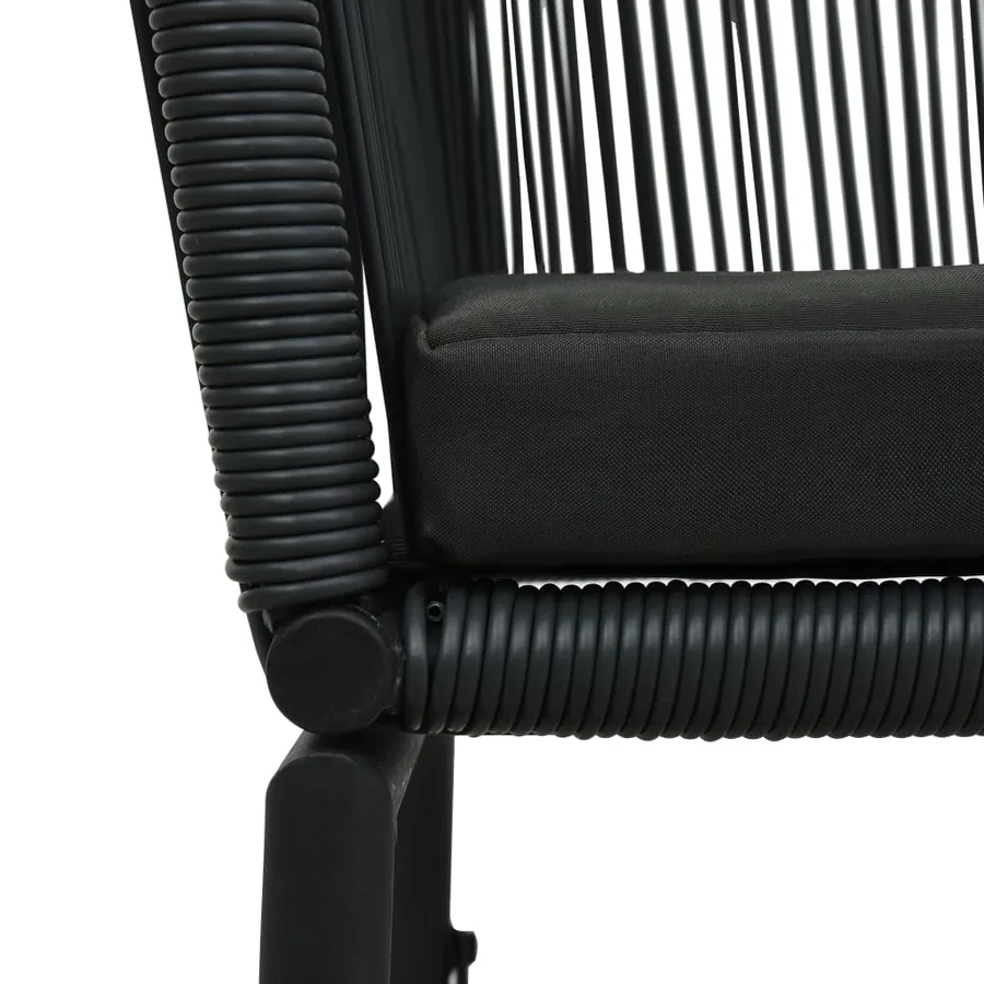 Garden chairs set of 2 Black PE Rattan - 7