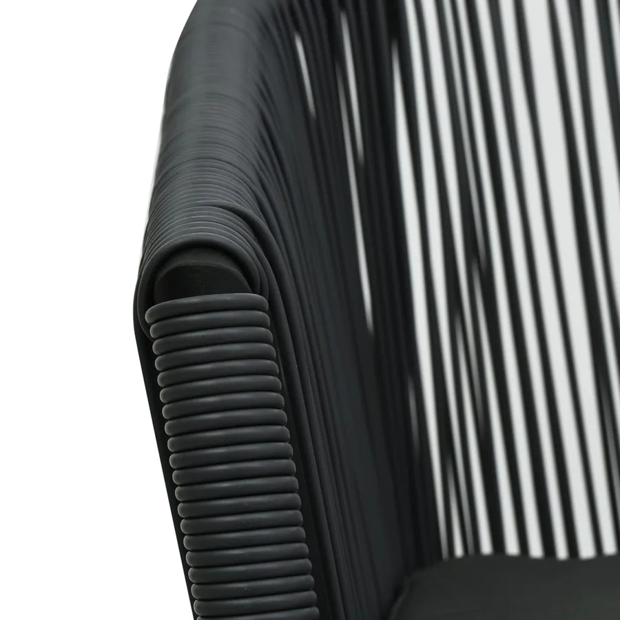 Chaises de jardin lot de 2 Noir Rotin PE - 8