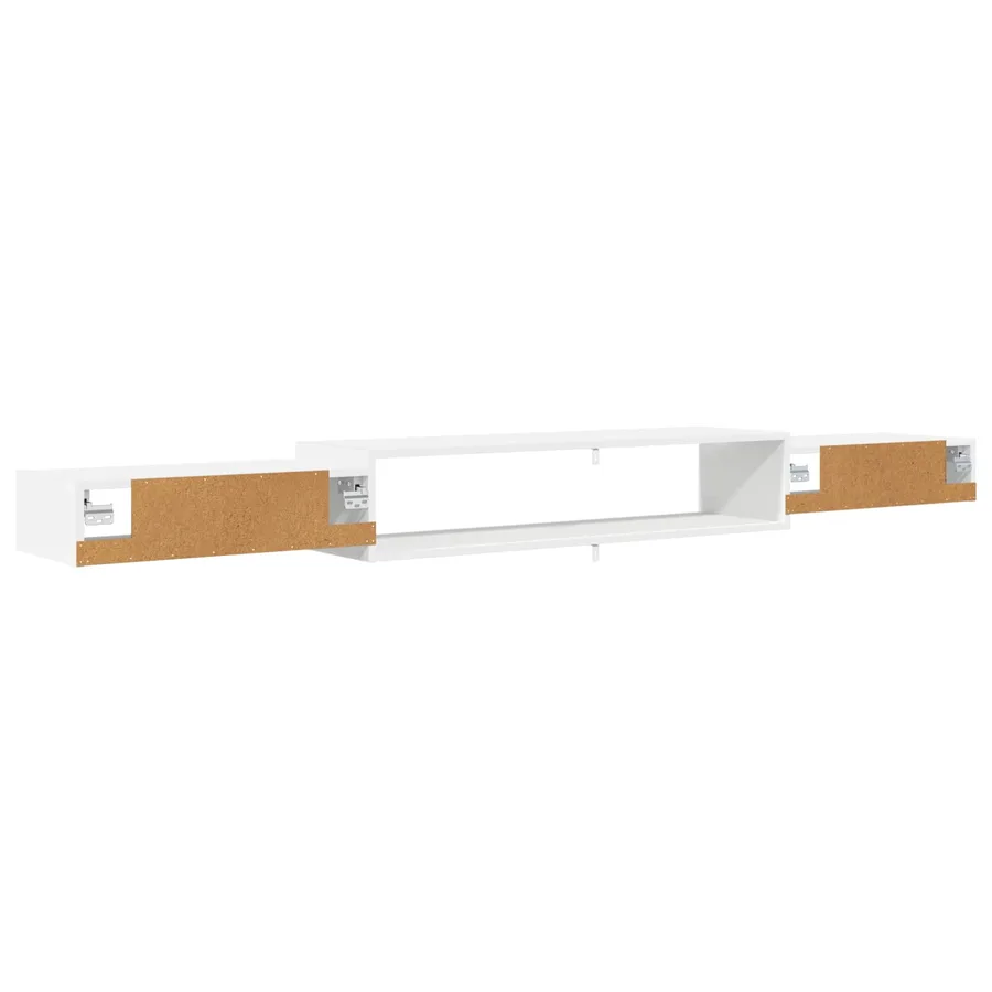 Meuble TV mural Montage mural Blanc 220 x 28 x 21 cm - 7