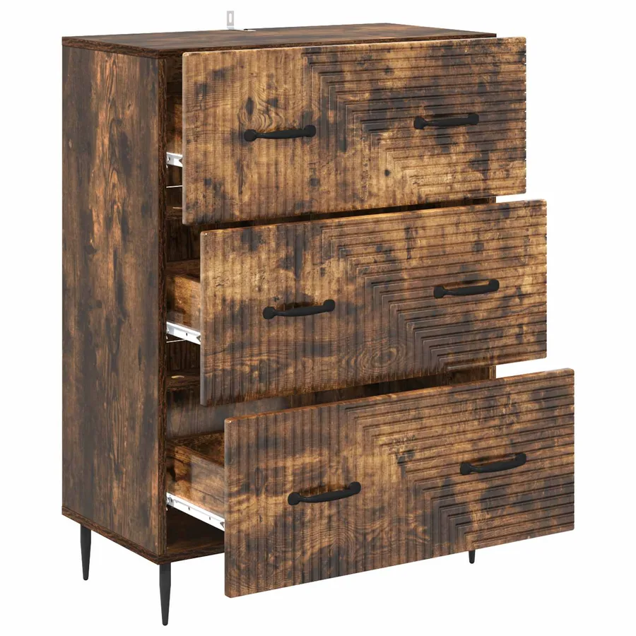 Armoire à tiroirs Chêne fumé 66 x 34,5 x 89,5 cm - 5