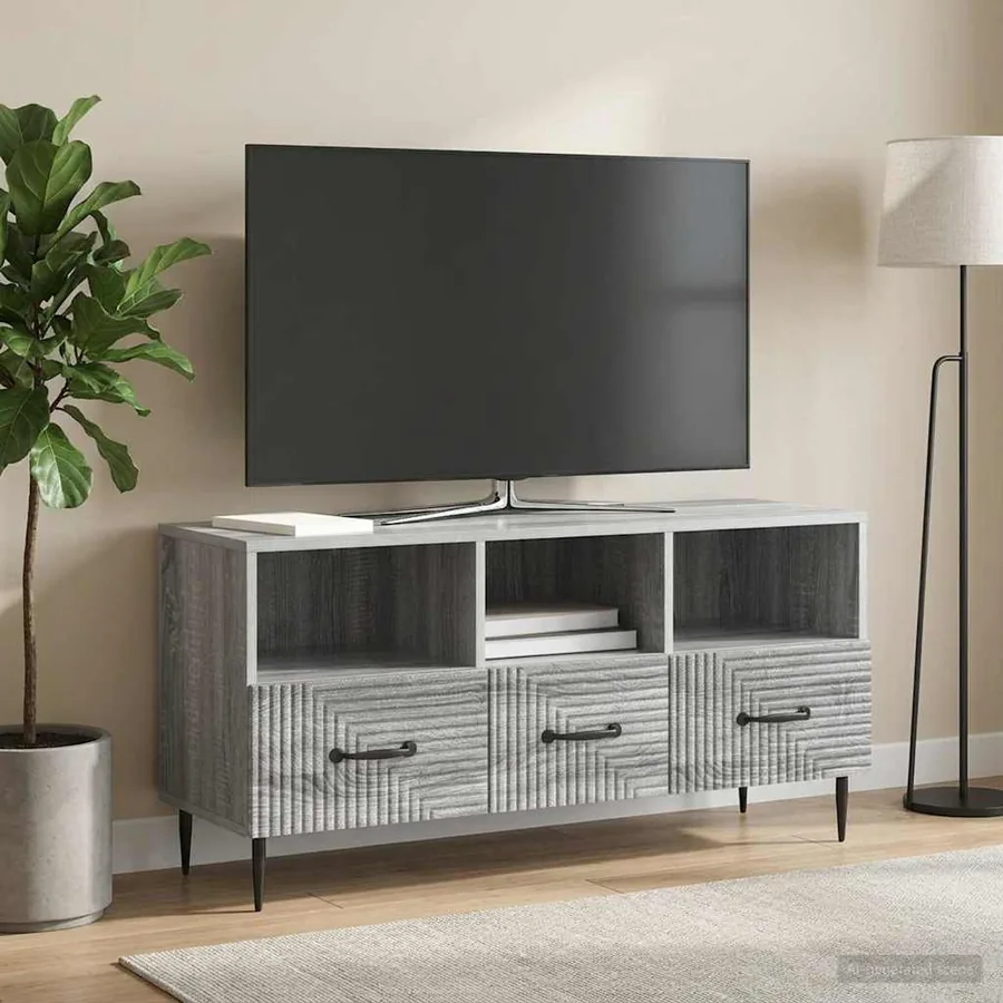 Meuble TV Sonoma gris 102 x 34,5 x 50 cm Bois d'ingénierie
