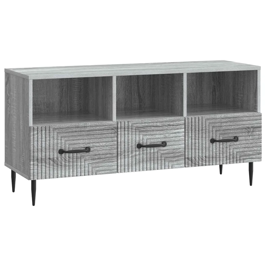 Meuble TV Sonoma gris 102 x 34,5 x 50 cm Bois d'ingénierie - 2