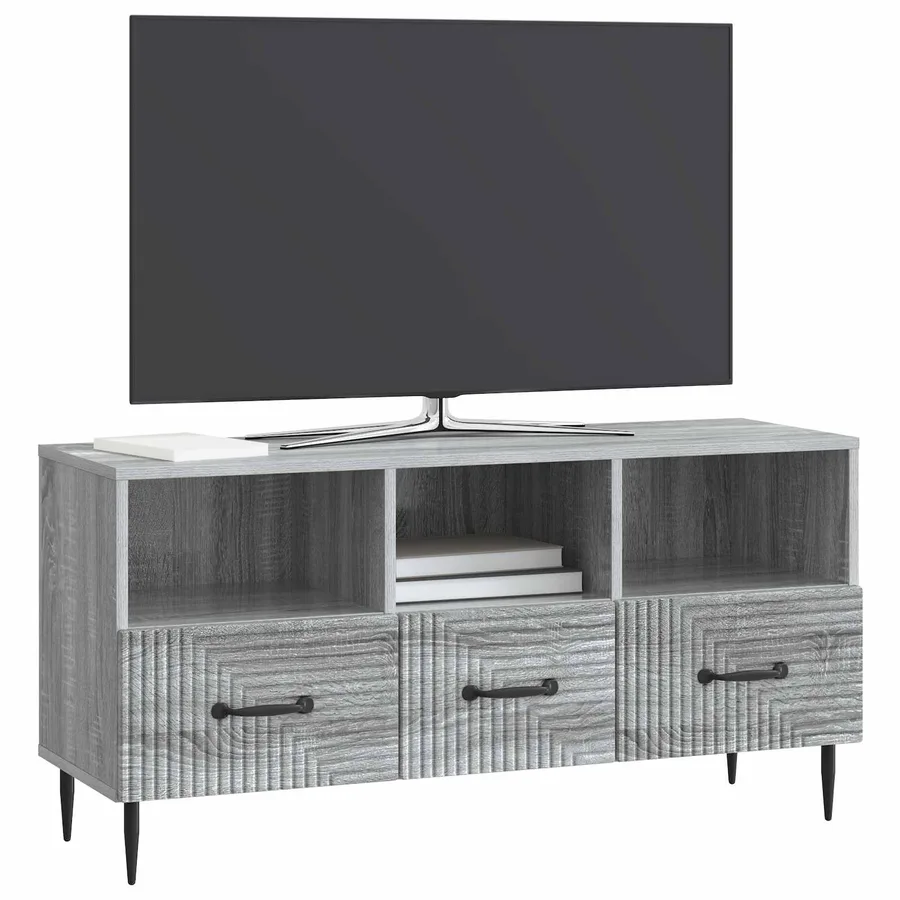 Meuble TV Sonoma gris 102 x 34,5 x 50 cm Bois d'ingénierie - 3