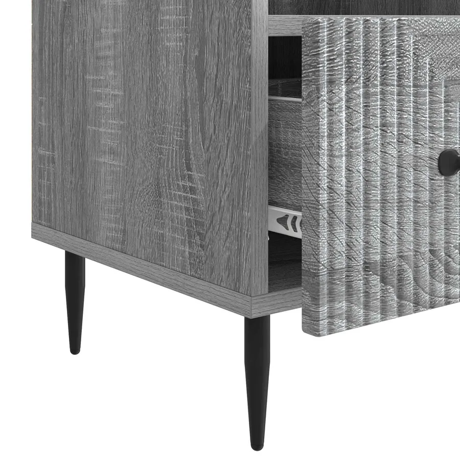 Meuble TV Sonoma gris 102 x 34,5 x 50 cm Bois d'ingénierie - 9