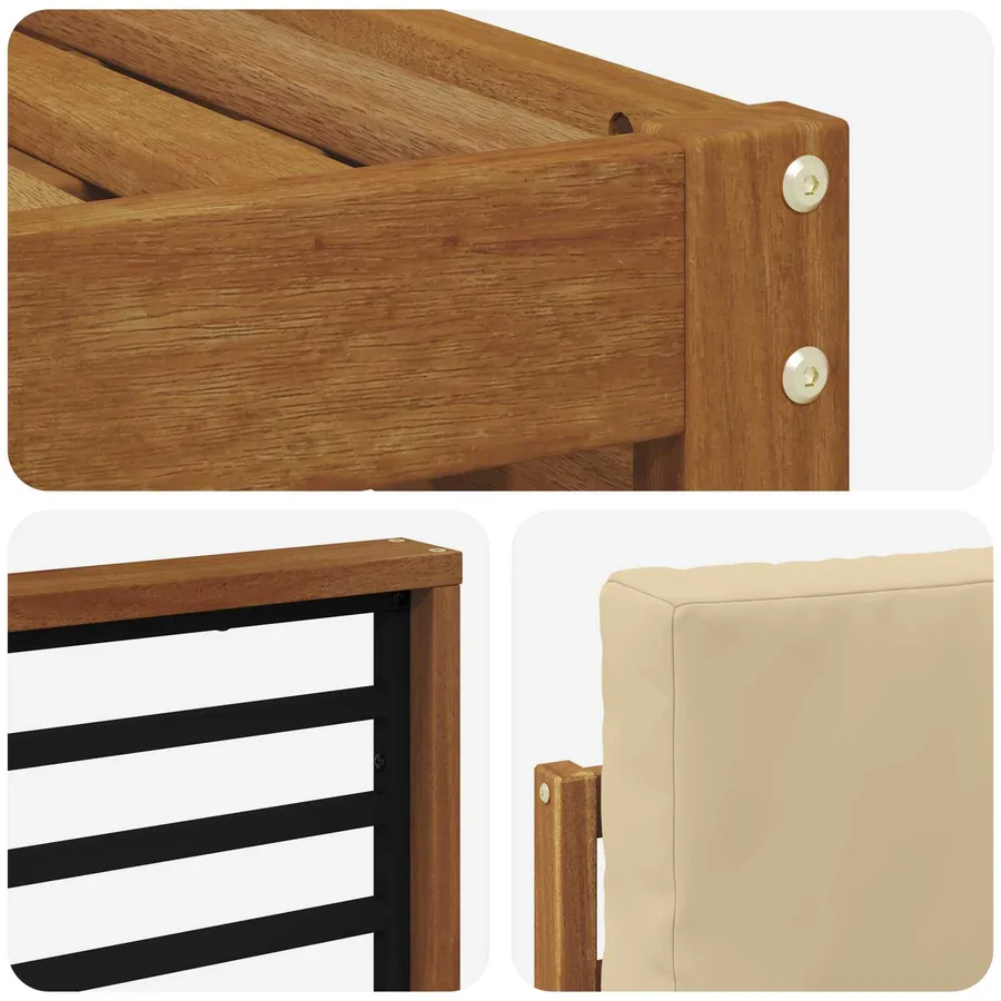 Ensemble de canapé d'angle avec coussin 7 pcs Naturel et Beige - 6