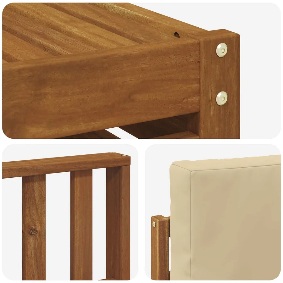 Ensemble de canapés d'extérieur 6 pcs Naturel et Beige - 7