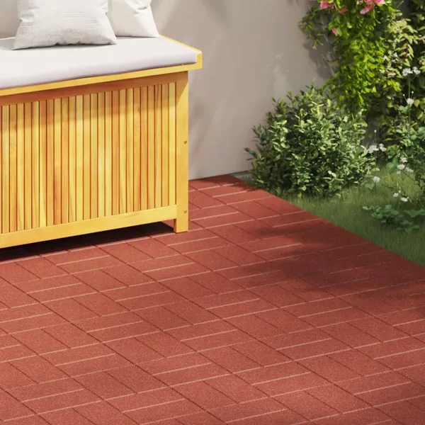 Pierre de marchage 6 pcs Rouge 40,5 x 40,5 x 2 cm Caoutchouc