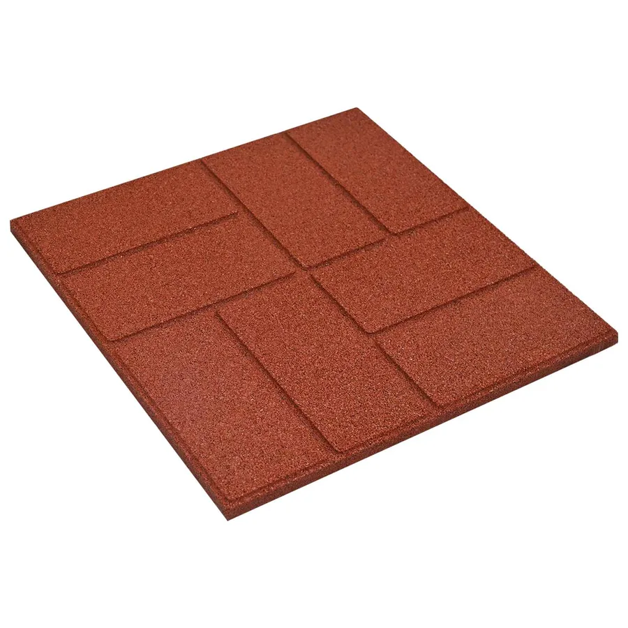 Pierre de marchage 6 pcs Rouge 40,5 x 40,5 x 2 cm Caoutchouc - 4