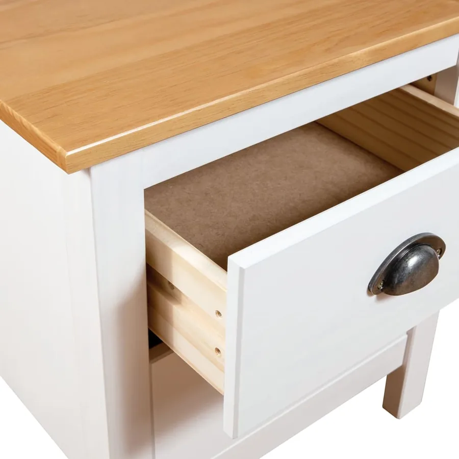 Tables de chevet Hill 2 pcs Blanc 46x35x49,5 cm Bois pin solide - 6