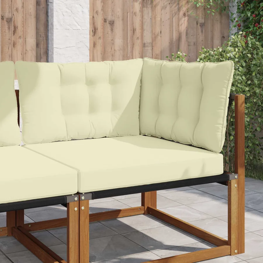 Coussin de canapé d'extérieur Polyester Crème 80 x 43 x 10 cm