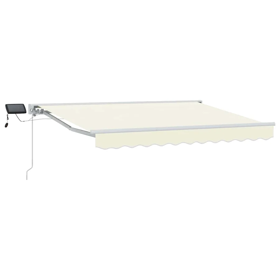 Cadre de store manuel avec LEDs Crème et Blanc 3,5 x 2 m - 2