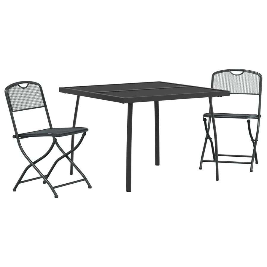 Ensemble de meubles d'extérieur 3 pcs Anthracite Fer et Acier - 2