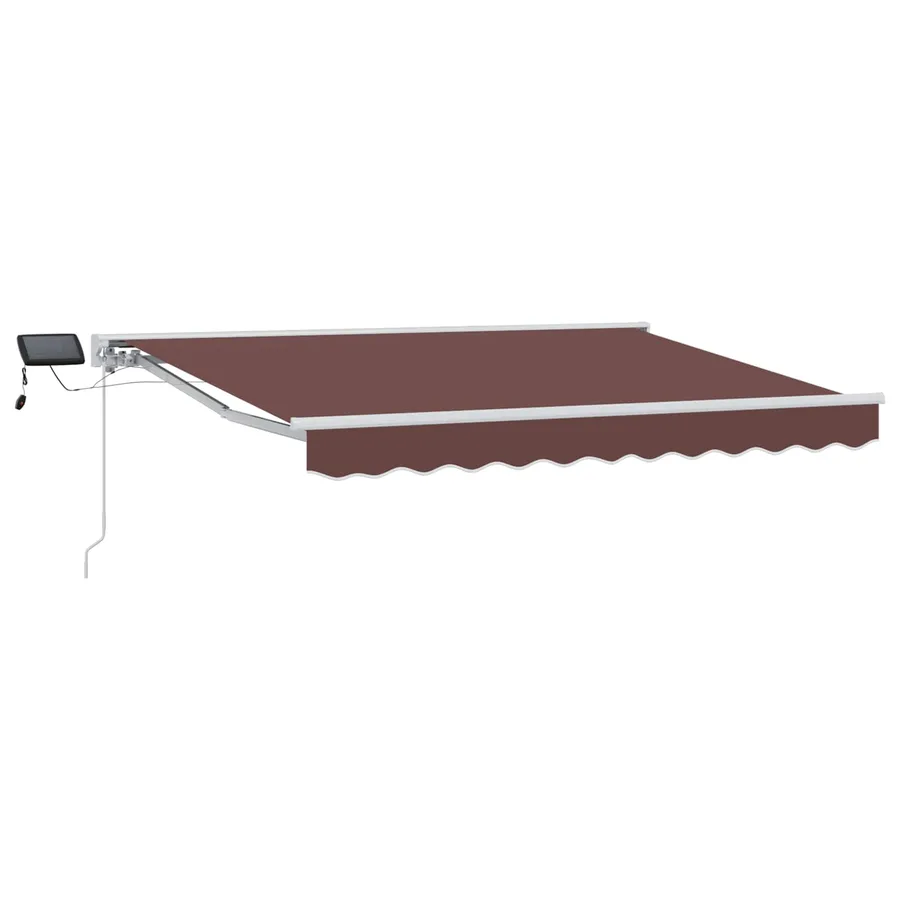 Cadre de store manuel avec LEDs Marron et blanc 3,5 x 2 m - 2