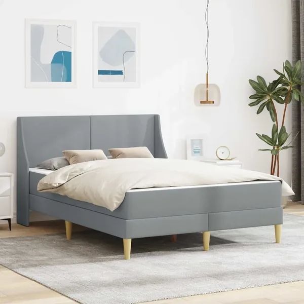 Cadre de lit avec matelas avec tête de lit Polyester