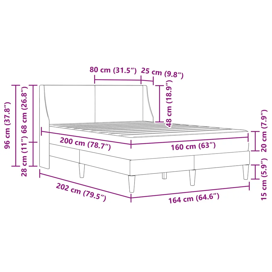 Cadre de lit avec matelas avec tête de lit Polyester - 11