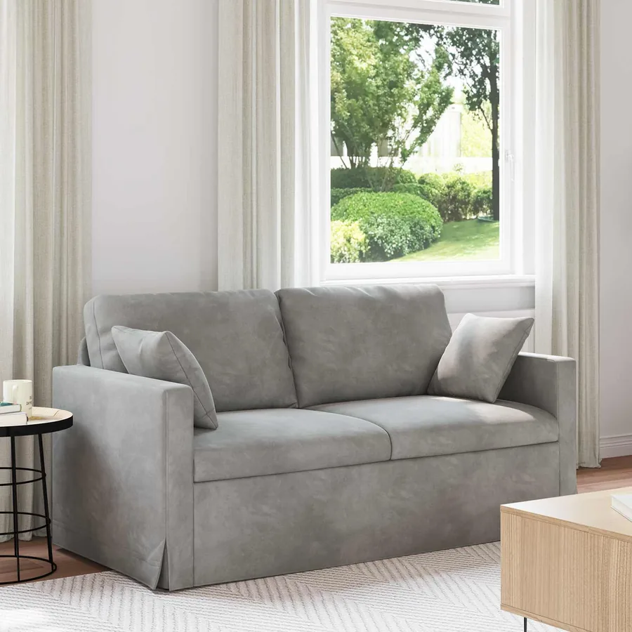 Canapé Gris clair 158 x 78 x 80 cm Velours