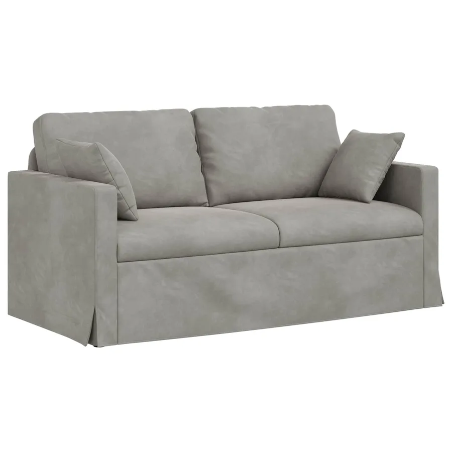 Canapé Gris clair 158 x 78 x 80 cm Velours - 2
