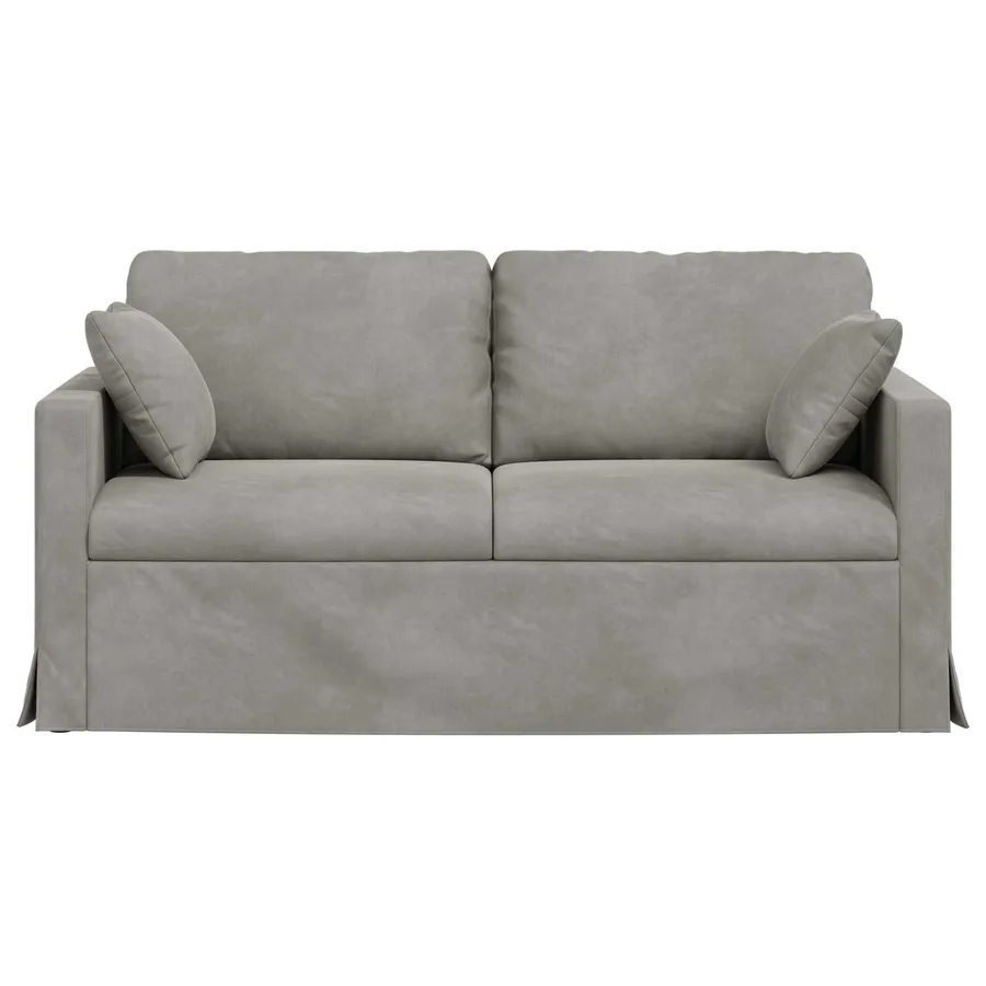 Canapé Gris clair 158 x 78 x 80 cm Velours - 4
