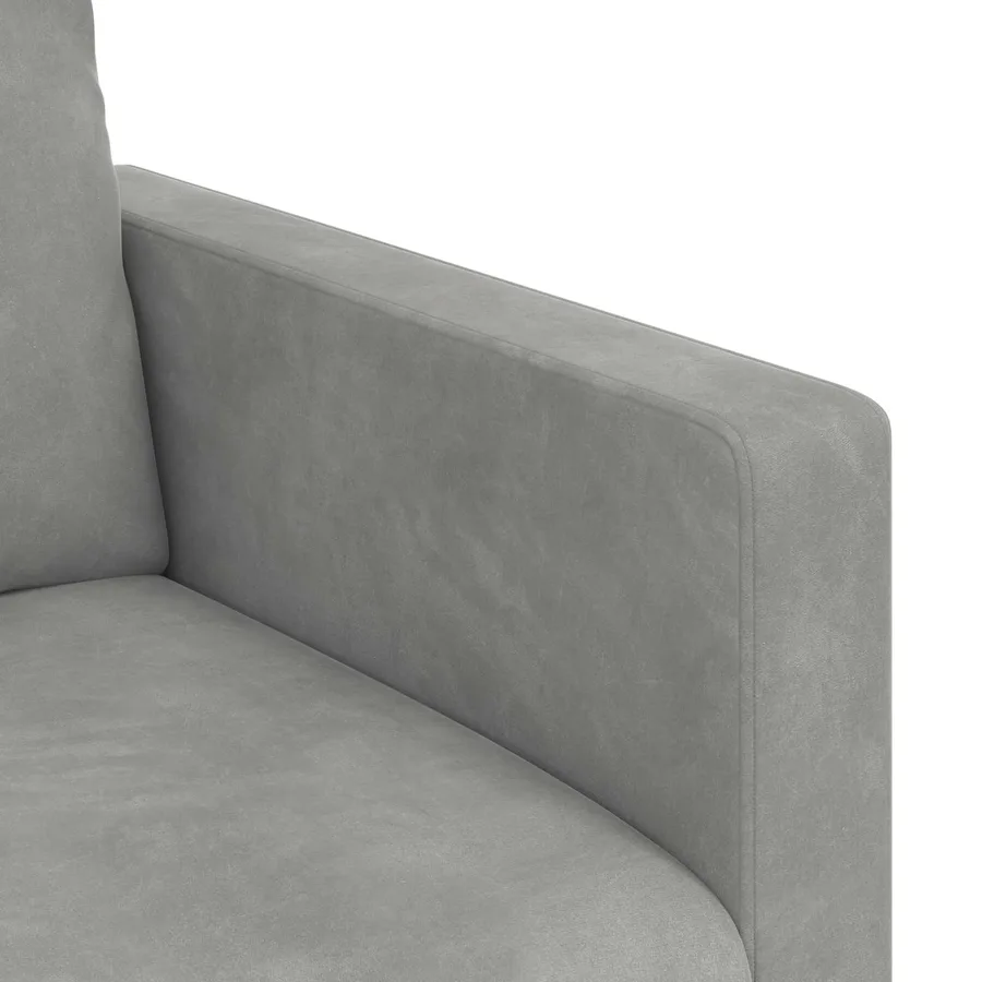 Canapé Gris clair 158 x 78 x 80 cm Velours - 7