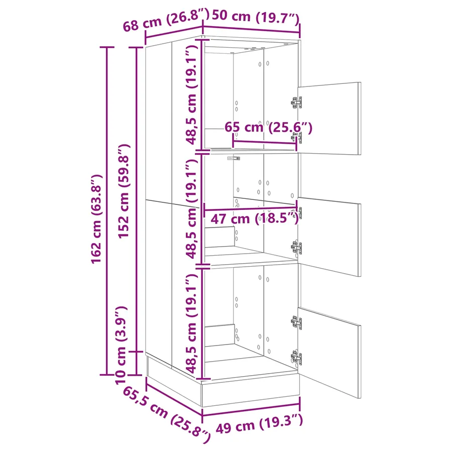 Armoire à Laver avec stockage Blanc Bois d'ingénierie - 11