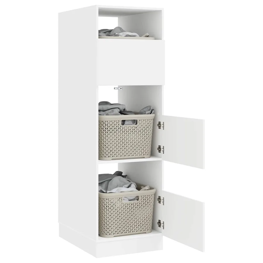 Armoire à Laver avec stockage Blanc Bois d'ingénierie - 3