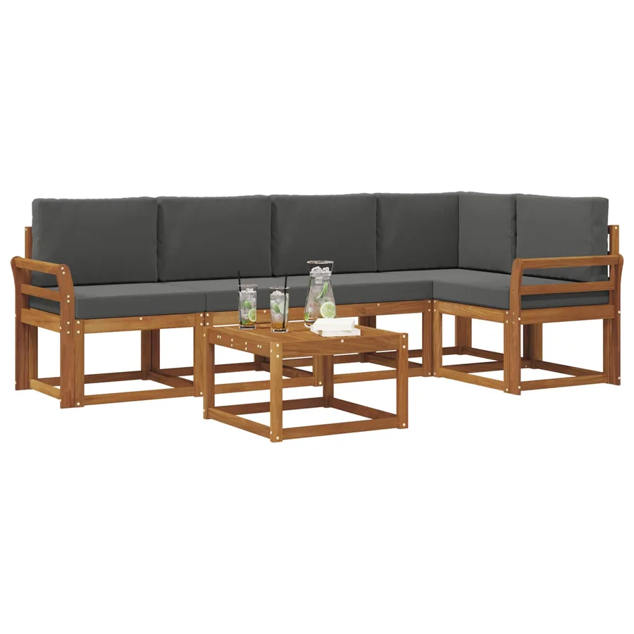 Ensemble de canapés d'extérieur 6 pcs Naturel et Anthracite - 3