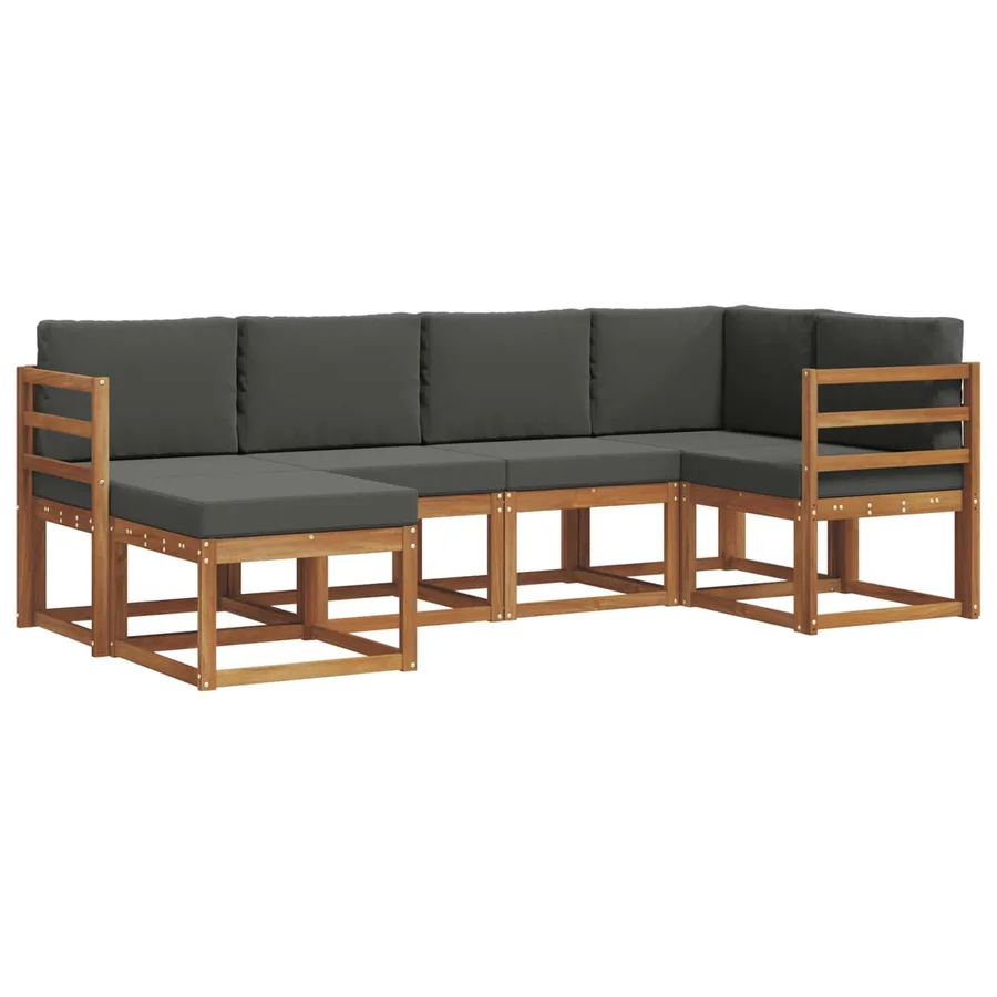 Ensemble de canapés d'extérieur 6 pcs Naturel et Anthracite - 2