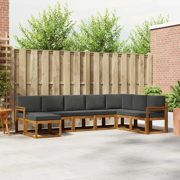 Ensemble de canapés d'extérieur 8 pcs Naturel et Anthracite