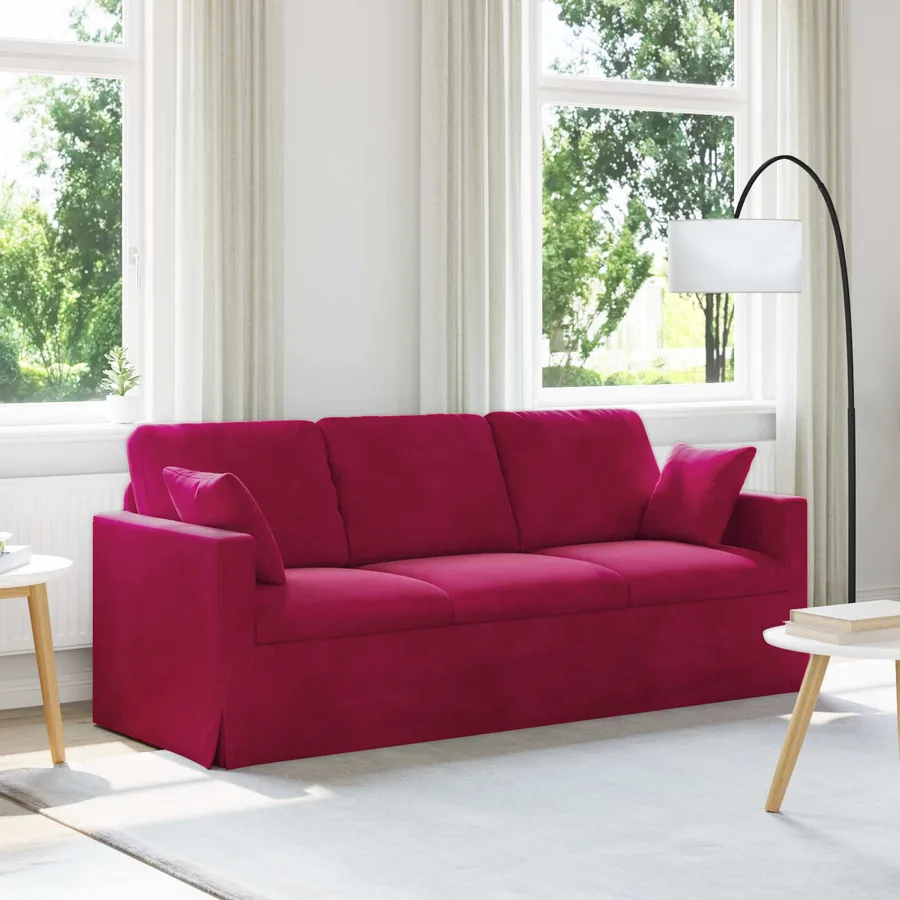 Canapé Bordeaux 198 x 78 x 80 cm Velours
