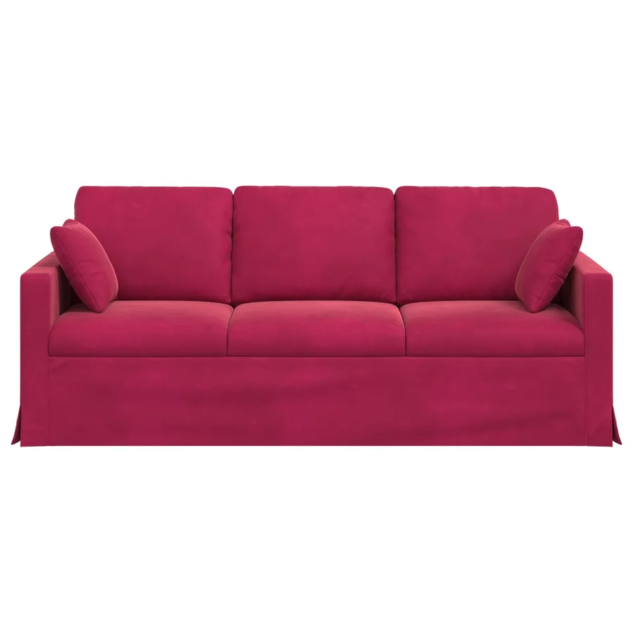 Canapé Bordeaux 198 x 78 x 80 cm Velours - 4