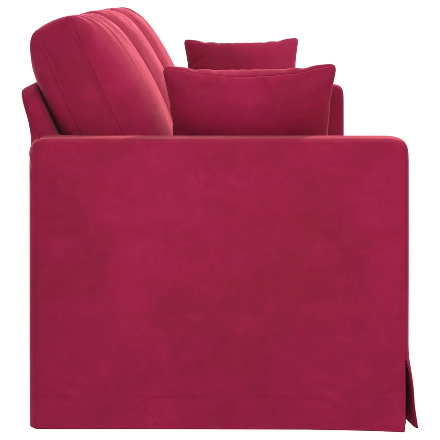 Canapé Bordeaux 198 x 78 x 80 cm Velours - 5