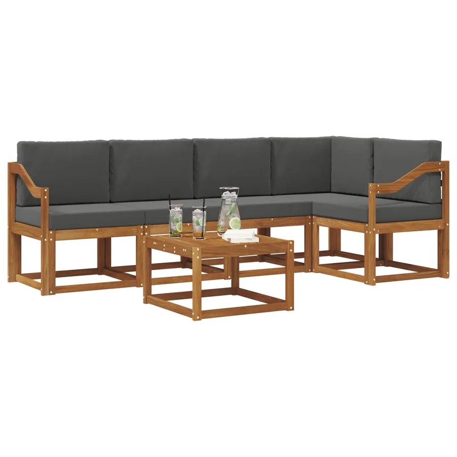 Ensemble de canapés d'extérieur 6 pcs Naturel et Anthracite - 3