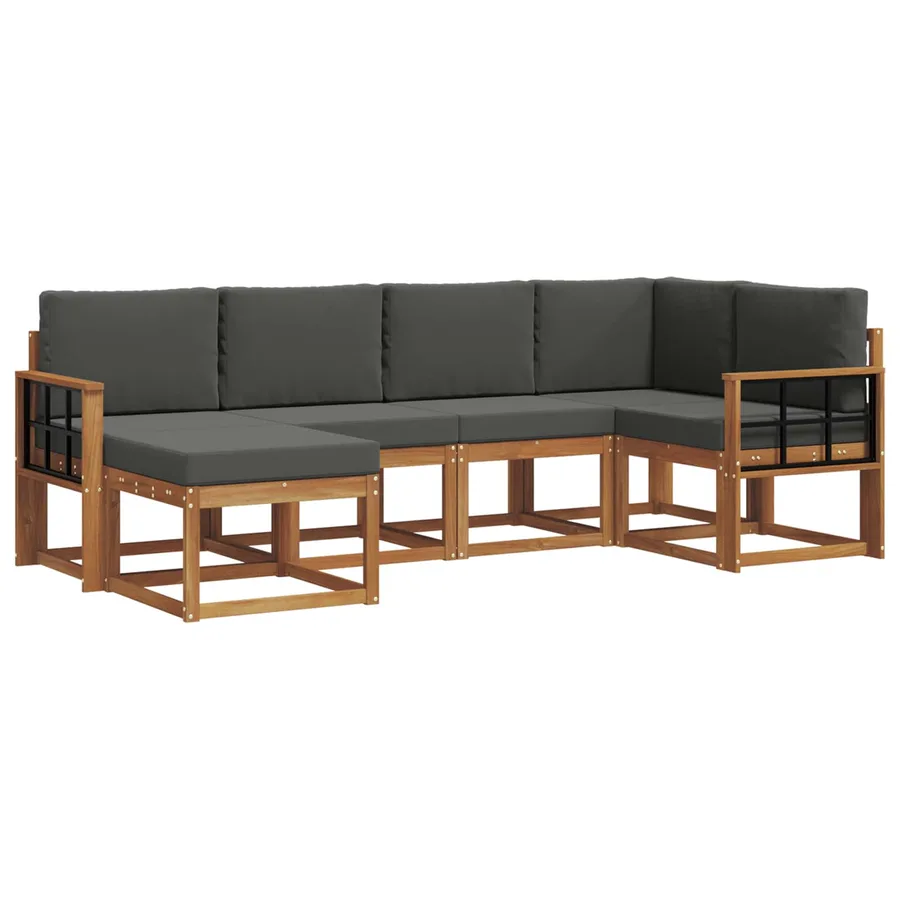 Ensemble de canapés d'extérieur 6 pcs Naturel et Anthracite - 2