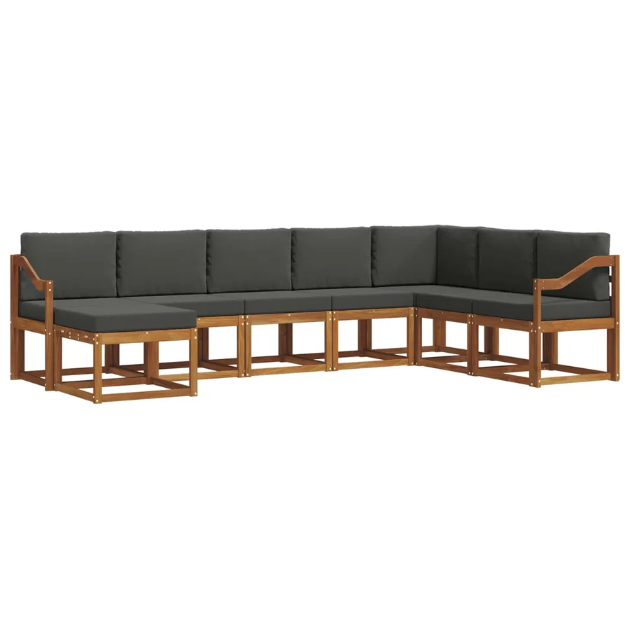 Ensemble de canapés d'extérieur 8 pcs Naturel et Anthracite - 2