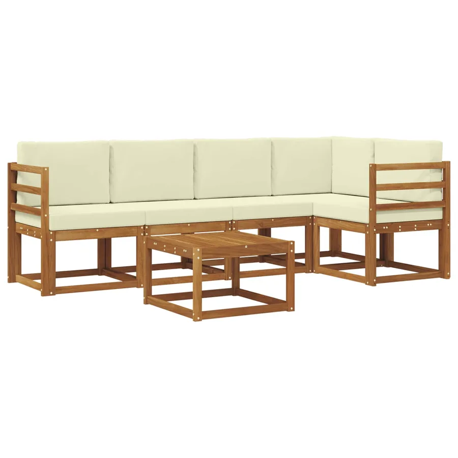 Ensemble de canapés d'extérieur 6 pcs Naturel et Crème - 2
