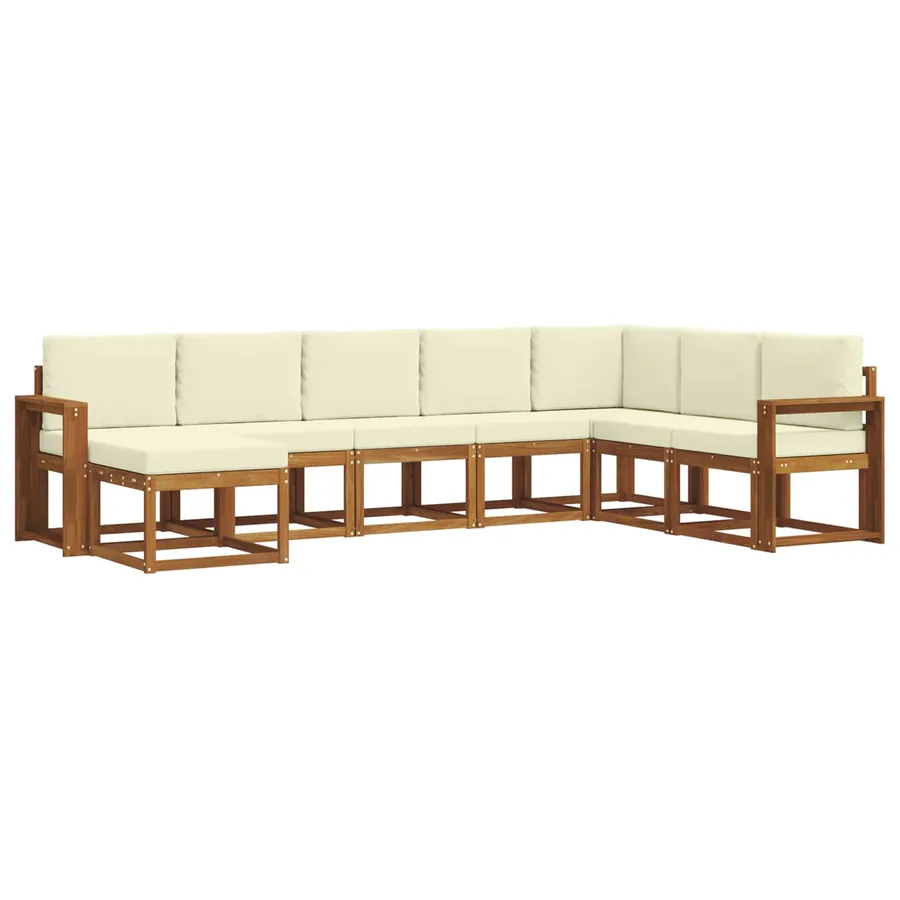 Ensemble de canapés d'extérieur 8 pcs Naturel et Crème - 2