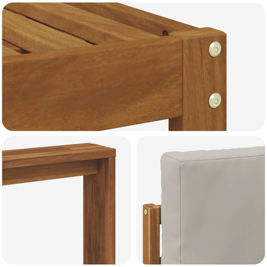 Ensemble de canapés d'extérieur 6 pcs Gris Naturel et Clair - 6