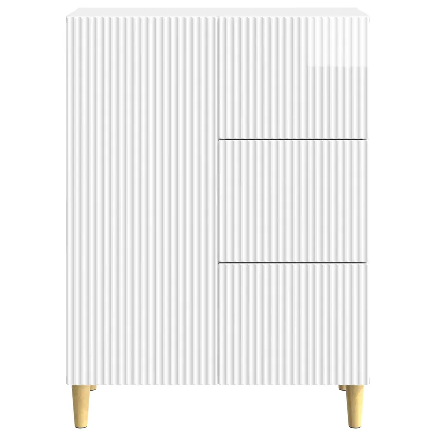 Buffet Blanc brillant 66 x 34,5 x 90 cm Bois d'ingénierie - 6