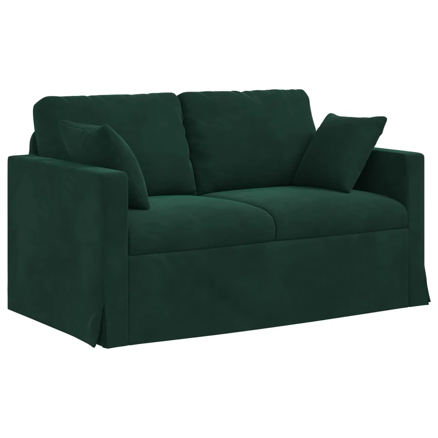 Canapé Vert foncé 138 x 78 x 80 cm Velours - 2
