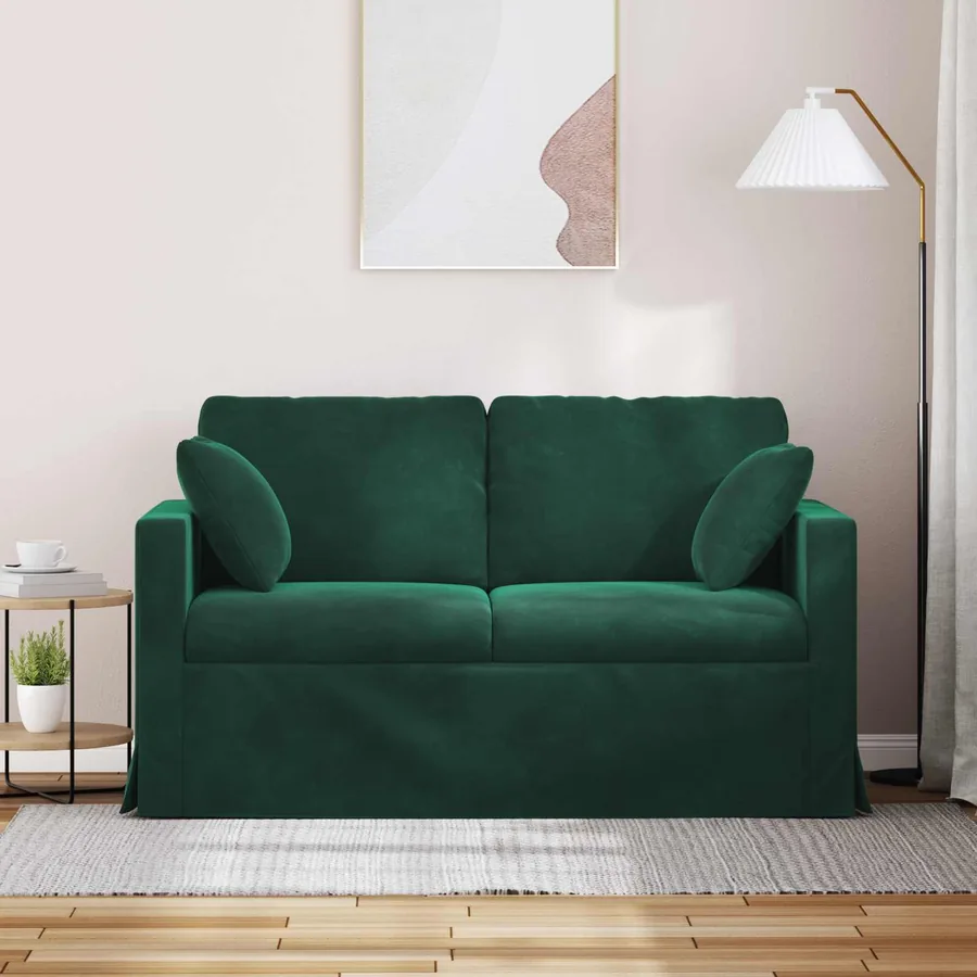 Canapé Vert foncé 138 x 78 x 80 cm Velours - 3