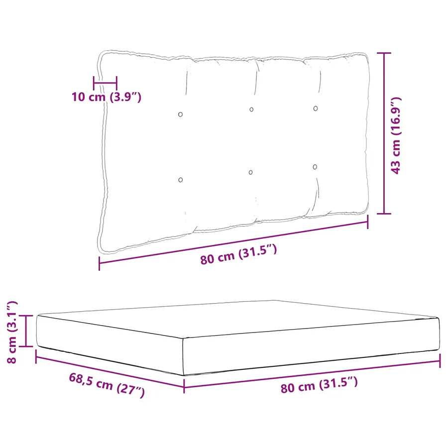 Coussin de canapé d'extérieur Polyester Beige 80 x 68,5 x 8 cm - 10