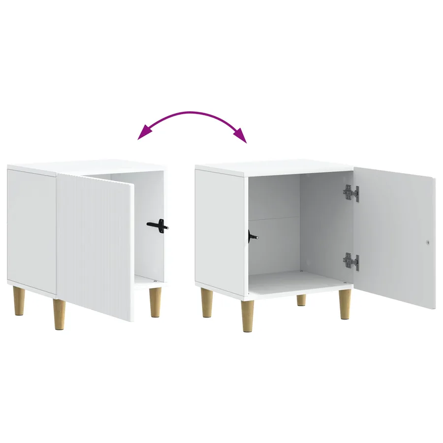 Cabinet de chevet 2 pcs Blanc 43 x 34,5 x 50 cm - 12