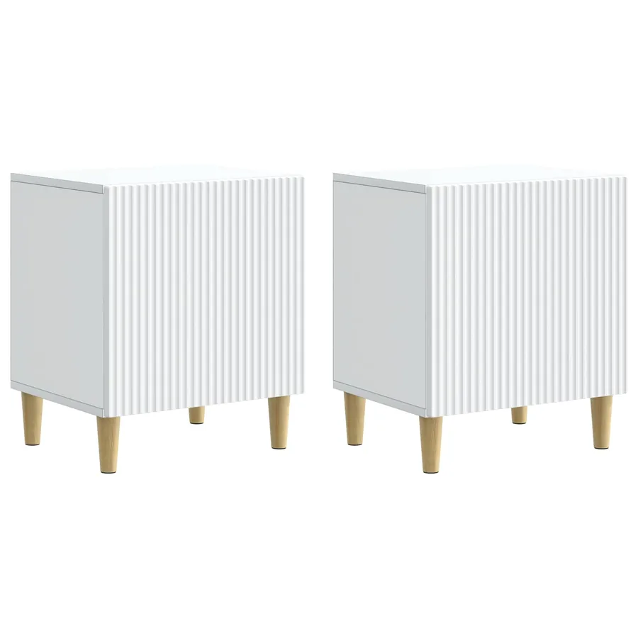 Cabinet de chevet 2 pcs Blanc 43 x 34,5 x 50 cm - 2