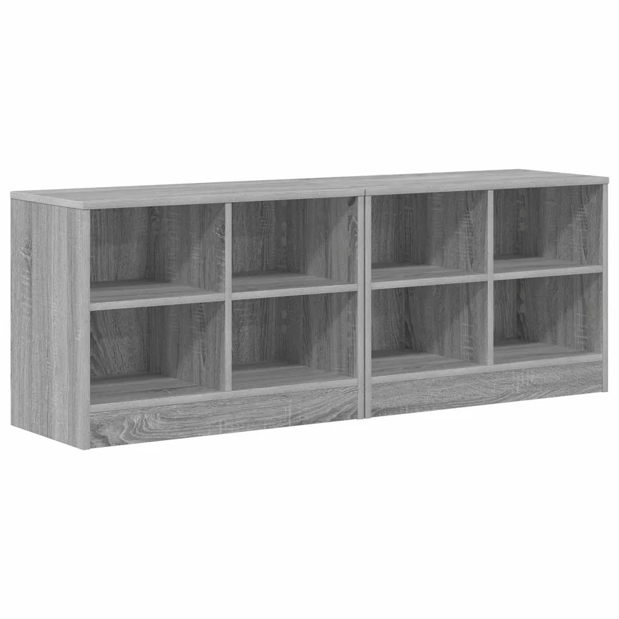 Armoire de lit avec étagère 2 pcs Sonoma gris 66 x 33 x 48 cm - 2